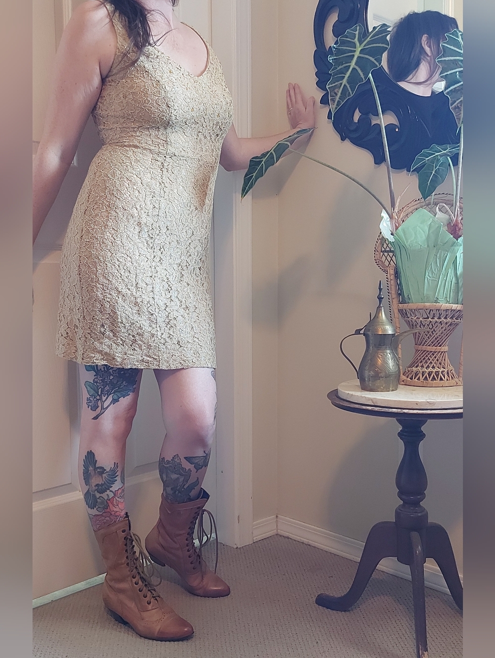 Gold Lace Dress